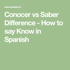 Conocer Vs Saber Difference How To Say Know In Spanish Spanish Teacher Spanish Vocabulary