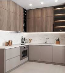 l shaped modular  kitchen with