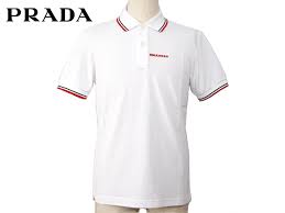 White Fawn Short Sleeves Polo Shirt Large Size Prada Sports Prada Sport For Men With Collar Sleeve Red Black Line With The Prada Polo Shirt Prada