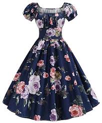End of quarter clearance sale!save up to 50%. Fankle Women S Dress Ladies Vintage 1950s Floral Print Short Sleeve Swing Dress Retro A Line High Waist Flare Pleated Prom Party Evening Gown Dress Purple M Buy Online At Best Price In Uae