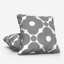 I look for dimension within paint colors, something that shifts a little from day to night. Orla Kiely Velvet Spot Flower Dark Warm Grey Cushion Blinds Direct