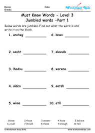 Search for jumble puzzles printable here and subscribe to this site jumble puzzles printable read more! Unscramble Jumbled Words Puzzle For Grade 3 Worksheets Free Printable