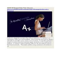 Mgmt 303 Managerial Ethics Job Motivation Positive Work Environment Levels Of Understanding