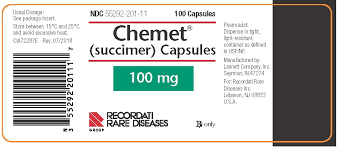 chemet succimer capsule 100 mg r x only