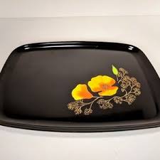 Charming whimsical oval tray decorated with dancing frogs. Couroc Poshmark