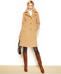 Shop the official anne klein usa online shop for luxury designer clothing, suits, jewelry, handbags, watches, shoes, sunglasses more. Anne Klein Wool Cashmere Blend Notched Collar Walker Coat In Camel Natural Lyst