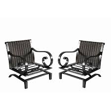 Shop Allen Roth Set Of 2 Pardini Oil Brown Extruded Aluminum Cushioned Patio Spring Motion Chairs At L Rustic Fire Pits Fire Pit Furniture Concrete Fire Pits