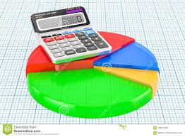 Colored Pie Chart With Calculator 3d Stock Illustration