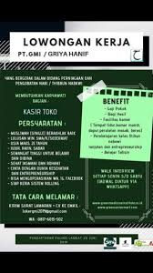 Dibawah ini merupakan beberapa informasi yang telah kami himpun mengenai lowongan kerja cpns terbaru pada bulan juli tahun 2021 dari sumber informasi lowongan kerja terpercaya, semoga informasi ini dapat bermanfaat bagi pembaca yang sedang mencari pekerjaan. Lowongan Kerja Karyawati Griya Hanif Atmago
