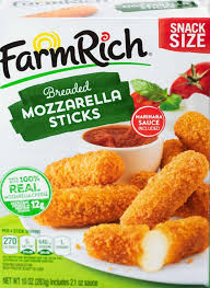 Freeze mozzarella sticks until hard, for 30 minutes. A Box Of Farm Rich Mozzarella Sticks Chicken Parmesan Sliders Easy Frozen Dinner Banquet Food