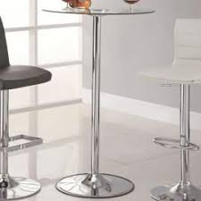 Coaster 122400 Chrome Clear Tempered Glass W Led Lighting Bar Table Only Bar Table Glass Bar Table Tempered Glass Table Top