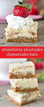 Strawberry Shortcake Cheesecake Bars Golden Oreo Crust Strawberry Swirled Cheesec Strawberry Shortcake Cheesecake Bars Strawberry Recipes Homemade Cheesecake
