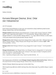 Bilangan oktal dengan n digit. Contoh Soal Bilangan Desimal Biner Oktal Dan Heksadesimal