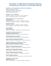 Https Www Cambridgema Gov Media Files Electioncommission 2020statepresidential Listofcambridgecandidates Pdf