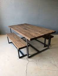Vasagle dining bench, table bench set，pair of 2, industrial style indoor benches, 42.5 x 12.8 x 19.7 inches, durable metal frame, for kitchen, dining room, living room, rustic brown uktb33x 4.6 out of 5 stars 910 53 Creative Metal And Wood Furniture Roundecor Metal Dining Table Dining Table With Bench Industrial Design Furniture