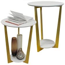 Modus reese rectangular side table. Orbital 2 Pack Retro Wood Round Side Table With Shelf Natural White Watson S On The Web Furniture Storage And Homewares