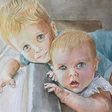 Painting of foster care granddaughters