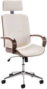 clp dayton bureaustoel kunstleer wit walnoot ワークチェア 家具 チェア