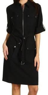 Michael Michael Kors Black Belted Zipper Dress Size P How To Roll Sleeves Perfect Little Black Dress Belted Dress