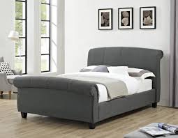 Magnolia home camion queen upholstered sleigh bed by joanna gaines $997. Arabella Grey Linen Fabric Scroll Sleigh Bed Beds Net