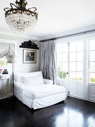 Bedroom Black And Gray Curtains Black Floor Light Gray Walls Slightly Darker Curtains White Trim Black Hardware White Furniture Home Home Decor Home And Living