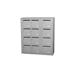 Boite Aux Lettres Collective Interieur Leabox Com 3x4 Acier Gris Clair Brillant Gris Clair Boites Aux Lettres Collectives