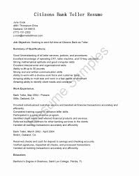 sample resume for bank job with no