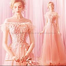 A Line Soft Pink Modern Chinese Wedding Dress Lace Appliquines Floor Length Evening Dress Prom Dresses Long Pink Cute Prom Dresses Evening Dress Floor Length