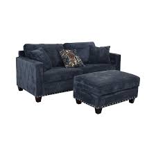 The question is, who's better? 61 Off Bob S Discount Furniture Bob S Discount Furniture Melanie Blue Nailhead Sofa And Ottoman Chairs