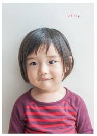 顔まわりスッキリかわいさ際立つリップラインボブおうちでキッズヘア