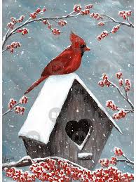 Northern Cardinal Bird Painting Greeting Card By Ironydesigns Christmas Paintings On Canvas Christmas Canvas Holiday Painting