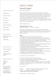 In order to ensure your professional resume will support your goals, use this security officer job description to inform what you should highlight on your resume. Experienced Security Guard Cv Templates At Allbusinesstemplates Com