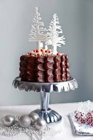 Cake Decor Spooned Choc Buttercream White Choc Work Trees Red Currants Decorations De Gateaux De Noel Gateau Noel Chocolat Noel