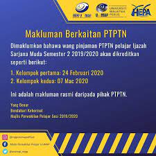 Ptptn, perbadanan tabung pendidikan tinggi negara, permohonan pembiayaan pendidikan, semakan baki secara online dan sms, tarikh pembayaran pinjaman, permohonan pertukaran pinjaman ke biasiswa Pengumuman Tarikh Majlis Perwakilan Pelajar Unimap Facebook