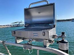 New smaller size (covers 40ft) $347.99; Amazon Com Boat Grill For Pontoon Boats Stainless Steel Adjustable Railing Mount Fits 1 1 4 Square Rail Appliances