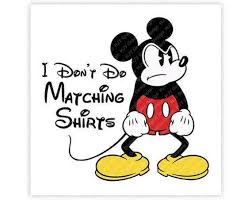Disney Mickey Mouse I Don T Do Matching Shirts Ears Disney Iron On Transfers Disney Iron On Mickey Mouse