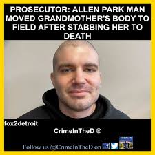 The Brief A 31-year-old Allen Park man has been charged with murder after  allegedly stabbing his grandmother The victim's body was found after Andrew  Sharpe moved it to a field in Detroit,
