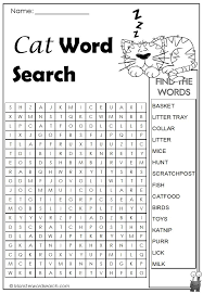 Cool Cat Word Search Sms Language Words Kids Fun Learning