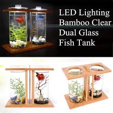 Get aquarium stand shelf at target™ today. Led Light Dual Clear Glass Fish Tank Aquarium Bamboo Shelf Home Office Desktop Buy At A Low Prices On Joom E Commerce Platform