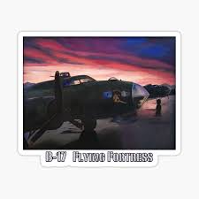 Un autre exemplaire, qui a servi au tournage d'un film du même nom ena pris sa place pour promener les amateurs. Stickers Sur Le Theme B17 Flying Fortress Redbubble