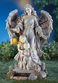 Solar Guardian Angel W Children Garden Statue Angel Decor Angel Statues Garden Statues