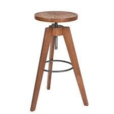Tabouret De Bar A Vis Au Look Industriel Reglable En Hauteur Assise Et Pieds En Chene Massif Teinte Pas De Vis Et Repose Pieds En Meta Bar Banqueta Cadeiras