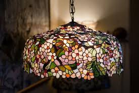 Ceiling Hanging Lamp Stained Glass Chandelier Flowers Pendant Lamp Cherry Blossom Art Decor Lamp Hanging Unique Lamp Shade Antique Lamp Shades Modern Lamp Shades Small Lamp Shades