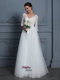 Bestellen brautkleid schlicht zu günstigen preisen. 3 4 Lange Armel Brautkleider Schlicht Dreamydress