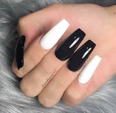 Acrylic Black And White Striped Nails Hair Nails And Style Sinhtran Purple Acrylic Nails Acrylic Nails Coffin Pink Long Acrylic Nails