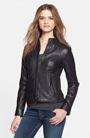 Cole Haan Leather Moto Jacket Nordstrom Black Leather Bomber Jacket Leather Moto Jacket Leather Jackets Women