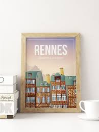 Affiche De Rennes Le Charme A La Bretonne Rennes Illustrations Et Affiches Affiche