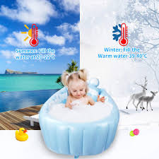 Your bub is comfortable and content in the water. Buy Relaxing Baby Inflatable Baby Bathtub Newborn Baby Bathtub Seat For Infant Non Slip Baby Pool For Sitting Up Portable Toddler Tub Shower Foldable Travel Tub With Pool Toy Air Pump Accessories Online