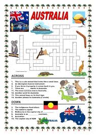 Australia Crossword 1 Australia School Australia Crafts World Thinking Day