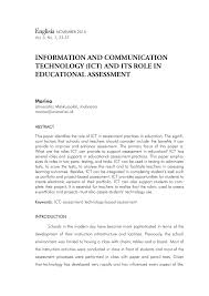 Pdf Information And Communication Technology Ict And Its Role In Educational Assessment